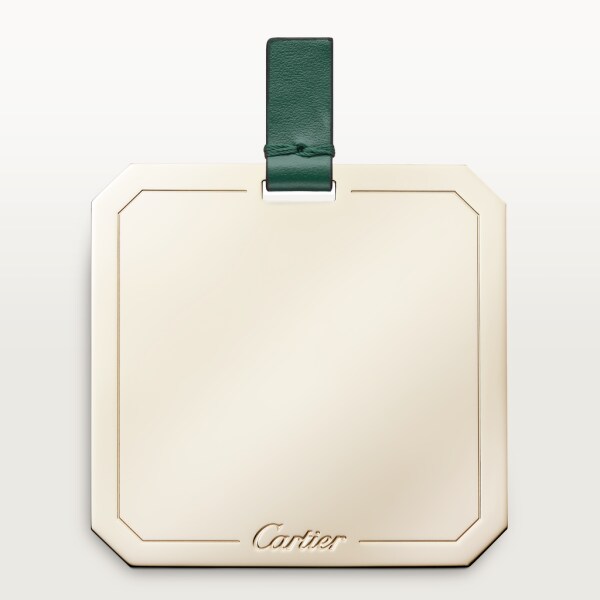 Bolso para llevar al hombro tamaño mini, Doble C de Cartier Piel de becerro color verde oscuro, acabado dorado y esmalte verde oscuro