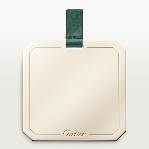 Mini-Schultertasche, C de Cartier Kalbsleder in Dunkelgrün, Gold-Finish und dunkelgrüne Emaille