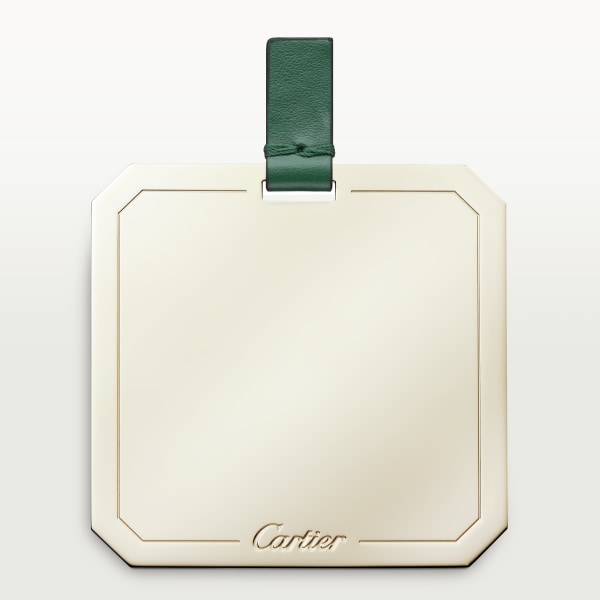 Bolso C de Cartier, bolso de cadena Piel de becerro color verde oscuro, acabado dorado y esmalte verde oscuro