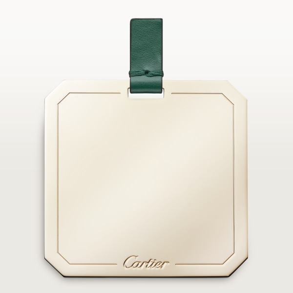 Mini chain bag, C de Cartier Dark green calfskin, gold and dark green enamel finish