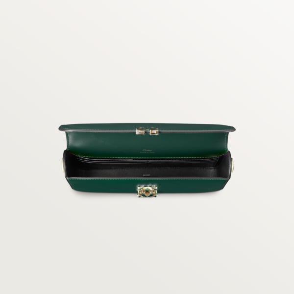 Bolso C de Cartier, bolso de cadena Piel de becerro color verde oscuro, acabado dorado y esmalte verde oscuro