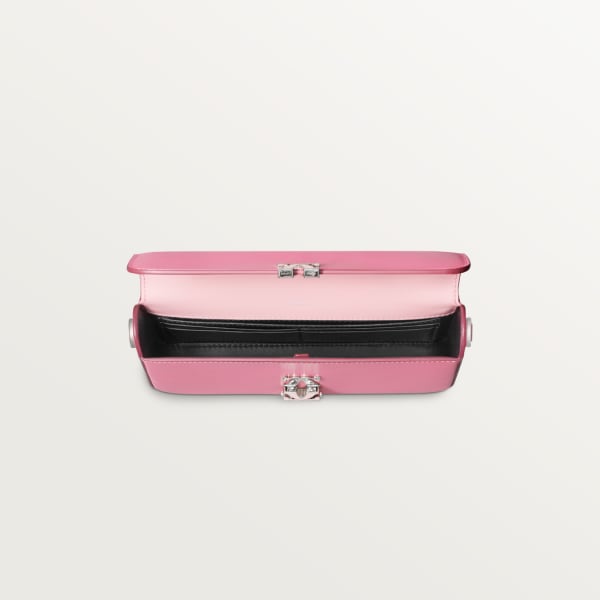 Mini chain bag, C de Cartier Two-tone pink/pale pink calfskin, palladium and pale pink enamel finish