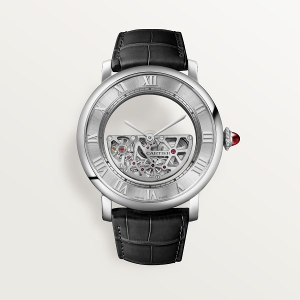 Reloj Rotonde de Cartier Masse mystérieuse Estuche en edición limitada y numerada de 30 piezas, platino, correas de piel intercambiables