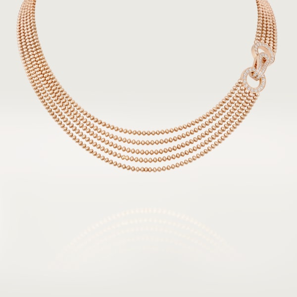 Collier Agrafe Or rose, diamants