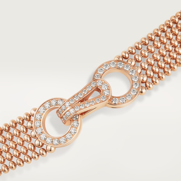 Collier Agrafe Or rose, diamants