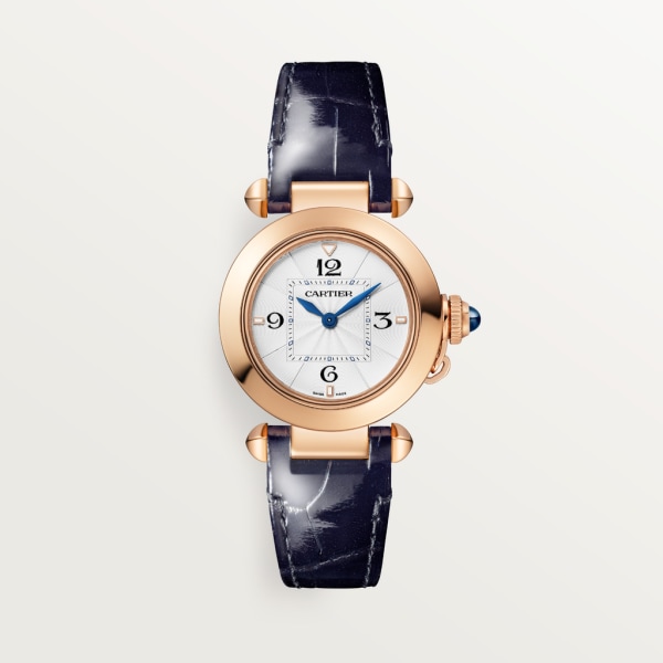 Pasha de Cartier watch 30 mm, quartz movement, rose gold, interchangeable leather straps
