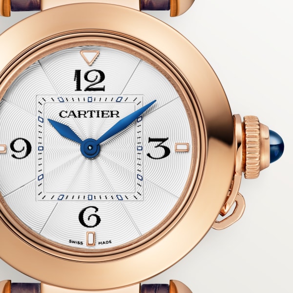 Reloj Pasha de Cartier 30 mm, movimiento de cuarzo, oro rosa, correas de piel intercambiables