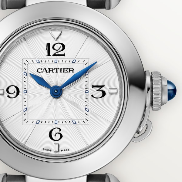 Reloj Pasha de Cartier 30 mm, movimiento de cuarzo, acero, brazalete de metal y correa de piel intercambiables
