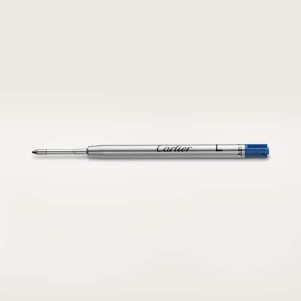 Ballpoint pen refill (B), blue ink For Santos-Dumont, R de Cartier, Diabolo, Santos, Louis Cartier and Trinity ballpoint pens. Broad point.