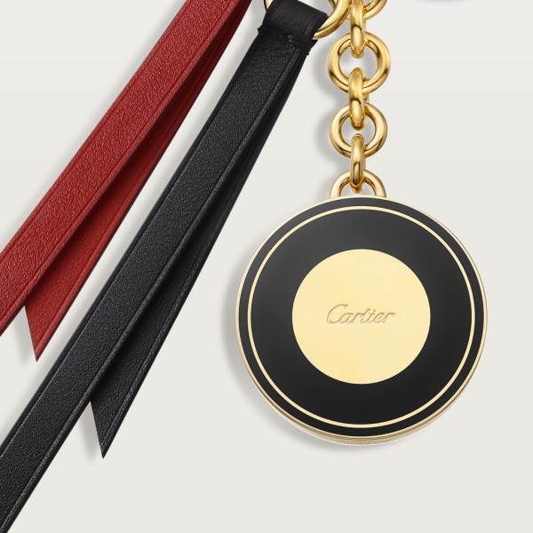 Diabolo de Cartier Schlüsselanhänger mit Siegel Lackiertes Metall, Leder, Gold-Finish