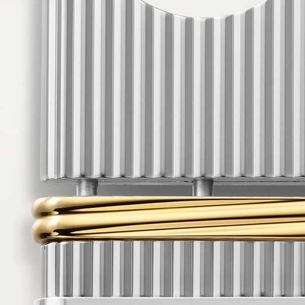 Porte-clé Vendôme Louis Cartier décor godrons Laiton et acier inoxydable, finitions palladiées et dorées