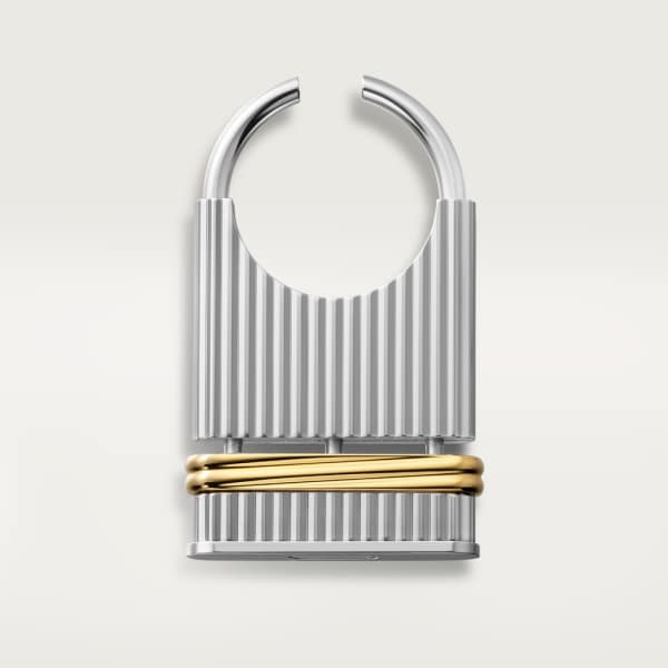 Porte-clé Vendôme Louis Cartier décor godrons Laiton et acier inoxydable, finitions palladiées et dorées