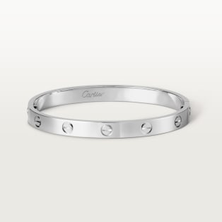 Pulsera <span class='lovefont'>A </span>, tamaño clásico Oro blanco