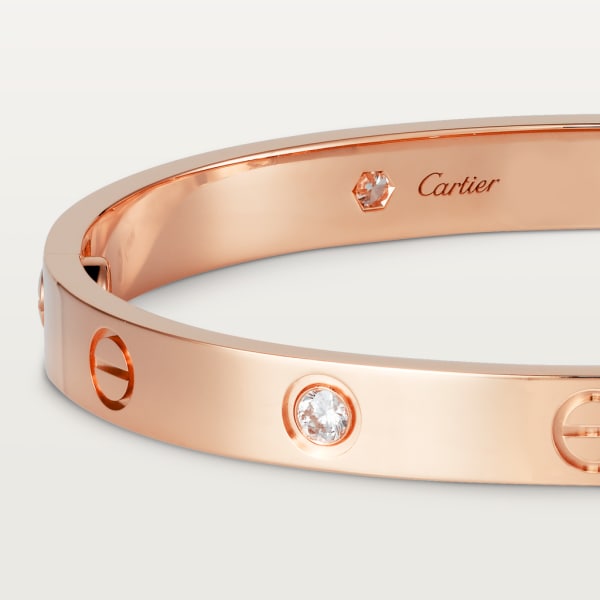 Love bracelet, classic model, 4 diamonds Rose gold, diamonds