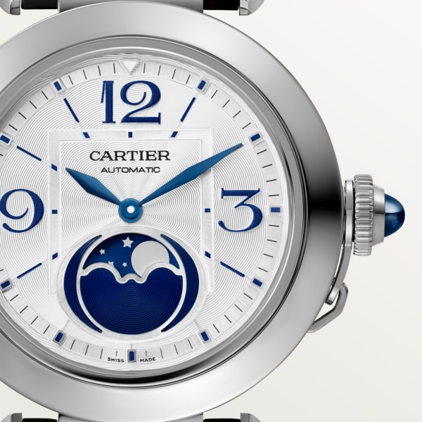 Reloj Pasha de Cartier 41 mm, movimiento automático, acero, correas de piel intercambiables