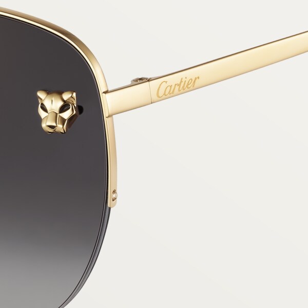 Panthère de Cartier sunglasses Smooth golden-finish metal, graduated grey lenses with golden flash