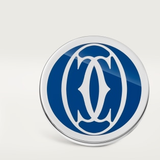 Manschettenknöpfe mit Doppel-C-Logo in blauem Lack Sterlingsilber, Palladium-Finish, blauer Lack