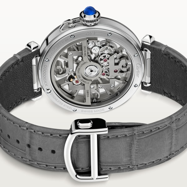 Reloj Pasha de Cartier 41 mm, movimiento automático, acero, dos correas de piel intercambiables