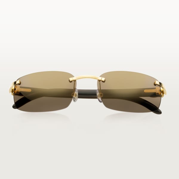 C Décor sunglasses White buffalo horn, smooth golden finish, brown lenses