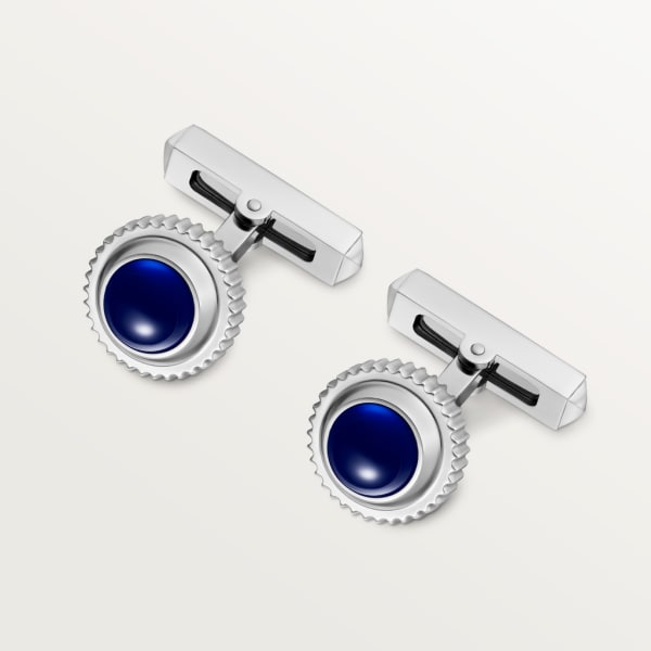 Boutons de manchettes Pasha de Cartier  Argent massif, finition palladiée, spinelle de synthèse