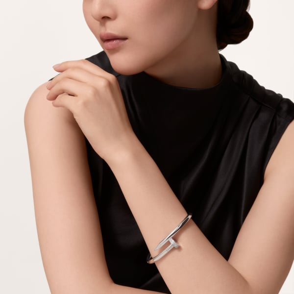 Juste un Clou bracelet, medium model White gold, diamonds