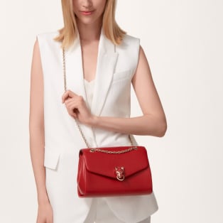 Bolso de cadena tamaño pequeño, Panthère de Cartier Piel de becerro roja y acabado dorado