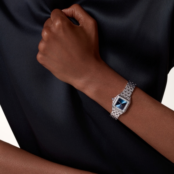 Panthère de Cartier watch Small model, quartz movement, steel, diamonds