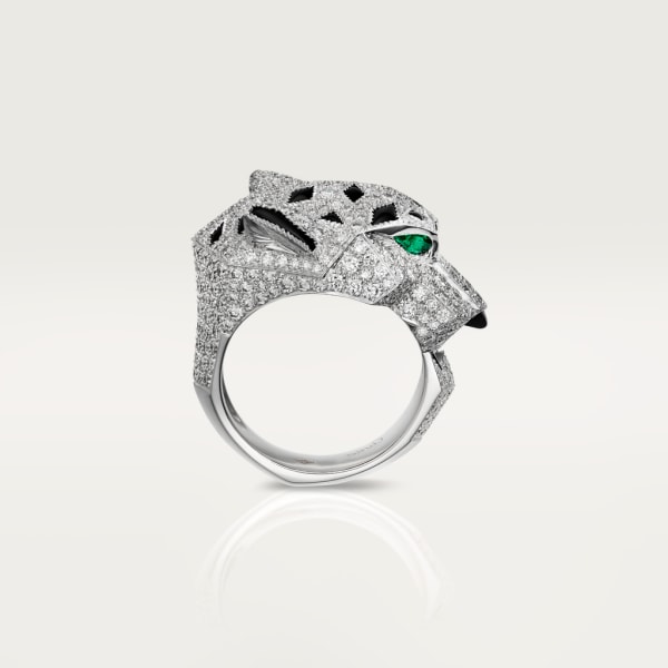 Panthère de Cartier ring White gold, diamonds, emeralds, onyx