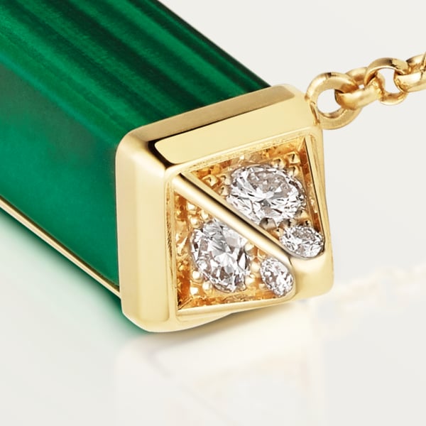 Collar Les Berlingots de Cartier MM Oro amarillo, malaquita, diamantes
