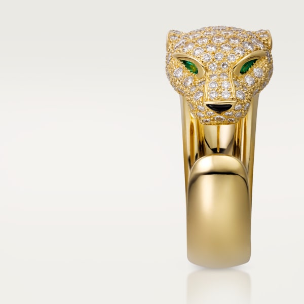 Panthère de Cartier Ring Gelbgold, Diamanten, Smaragde, Onyx