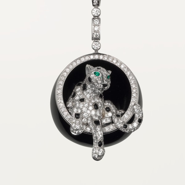 Collier Panthère de Cartier Or gris, jade néphrite, onyx, émeraude, diamants