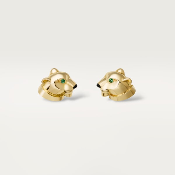 Panthère de Cartier earrings Yellow gold, tsavorite garnets, onyx