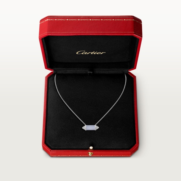 Les Berlingots de Cartier necklace medium model White gold, blue chalcedony, diamond