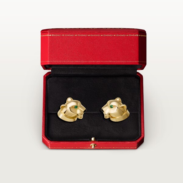 Boucles d'oreilles Panthère de Cartier Or jaune, grenats tsavorites, onyx
