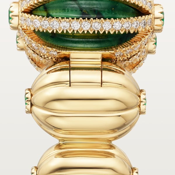 Cactus de Cartier bracelet Yellow gold, aventurine, emeralds, carnelian, diamonds