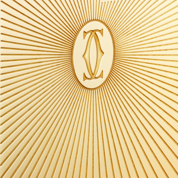 Encendedor cuadrado logo Doble C de Cartier motivo Soleil acabado dorado amarillo Metal, acabado dorado amarillo