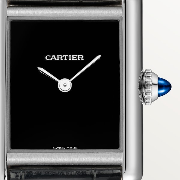 Tank Must de Cartier watch Small model, quartz movement, steel, leather