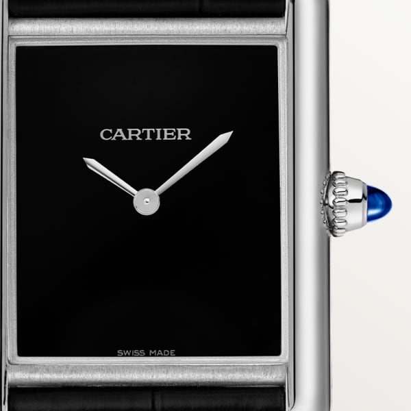 Reloj Tank Must de Cartier Tamaño grande, movimiento de cuarzo, acero, piel