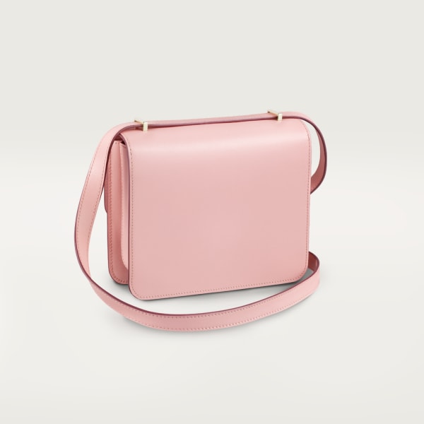 Bolso de hombro tamaño mini, C de Cartier Piel de becerro rosa pálido, acabado dorado y esmalte rosa pálido