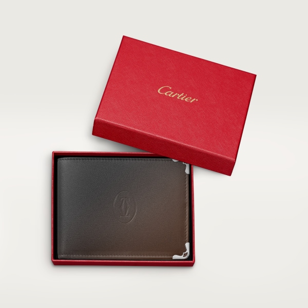 Must de Cartier 6-credit card wallet Graduated taupe calfskin, palladium finish