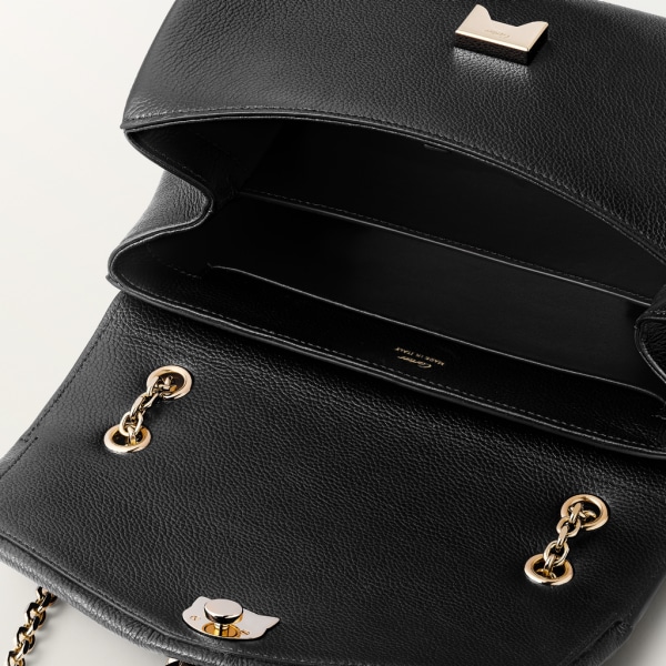 CRL1002352 - Chain bag small, Panthère de Cartier - Black calfskin and  golden finish - Cartier