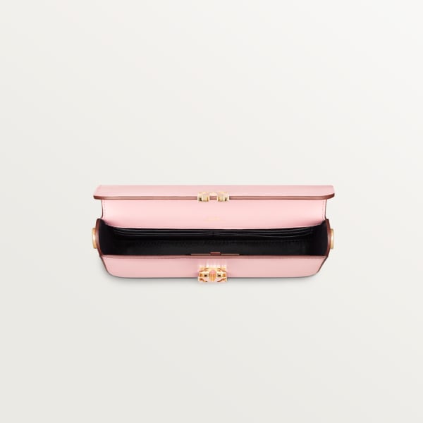 Mini chain bag, C de Cartier Pale pink calfskin, golden and pale pink enamel finish