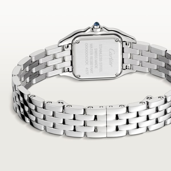 Reloj Panthère de Cartier Tamaño pequeño, movimiento de cuarzo, acero, diamantes