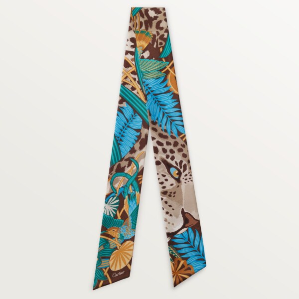 Panther in the Jungle bandeau

 Beige silk twill