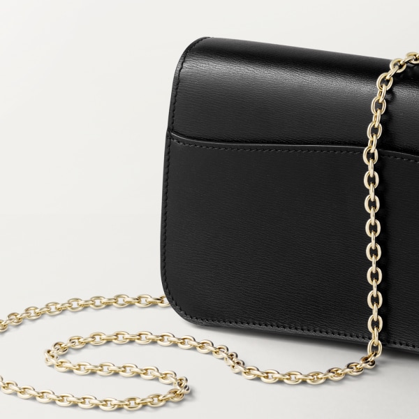 CRL1002396 - Mini chain bag, Panthère de Cartier - Black calfskin, gold ...