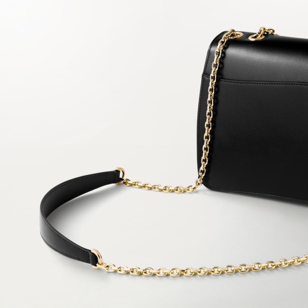 Crl1002411 - Small Chain Bag, Panthère De Cartier - Black Calfskin 