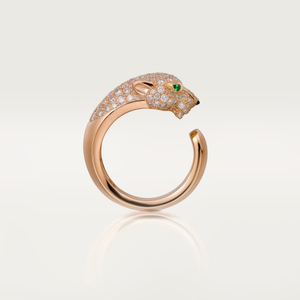 Panthère de Cartier Ring Roségold, Diamanten, Smaragde, Onyx