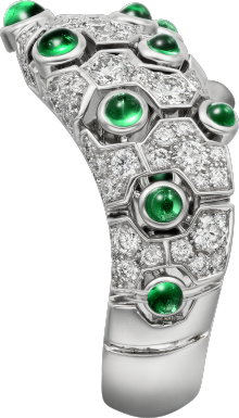 High Jewellery ring White gold, emeralds, diamonds