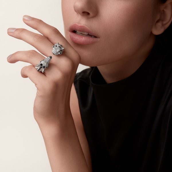 Indomptables de Cartier ring White gold, onyx, diamonds