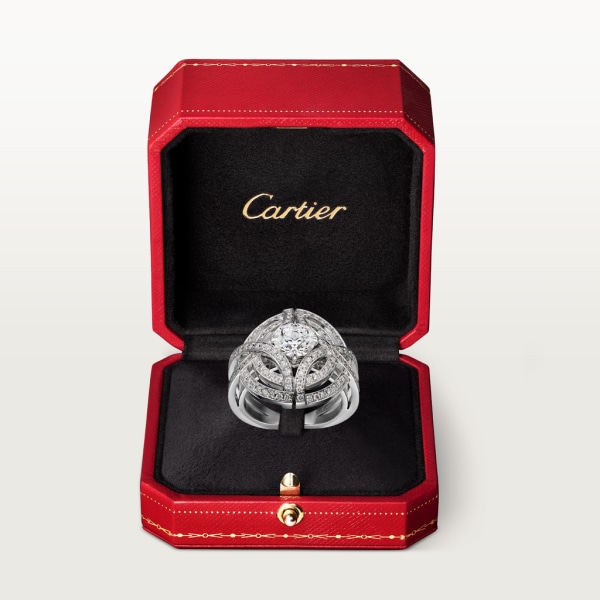 Anillo Galanterie de Cartier Oro blanco, diamantes